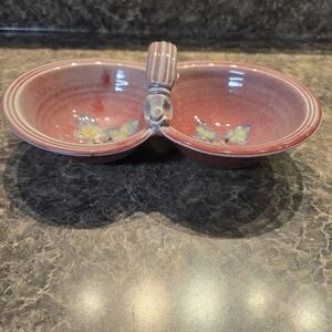 Handmade Double Serving Dish Signed Chuck Moore & Bonnie‎ Sargent Pottery